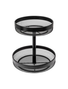 Portafrutta 2 pezzi in metallo nero, L. 31 x l. 30 x h. 30 cm, elegante e resistente per la tua cucina