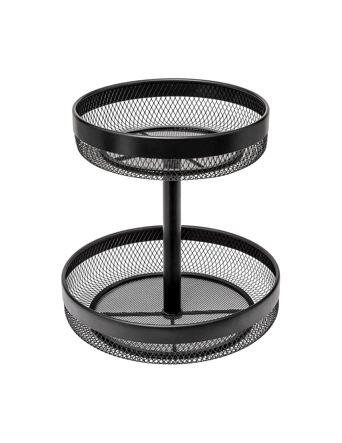 Portafrutta 2 pezzi in metallo nero, L. 31 x l. 30 x h. 30 cm, elegante e resistente per la tua cucina