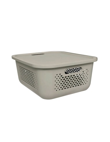 Cestello "Aera" 13,9L con coperchio, dimensioni L. 38 x l. 32,7 x H. 15,4 cm, leggero e pratico, ideale per organizzare casa
