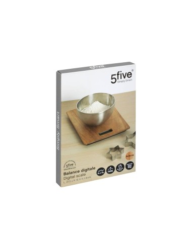 Bilancia cucina digitale 5 kg Harmony, L. 21,5 x l. 15 x h. 2 cm, compatta e precisa per ogni cucina