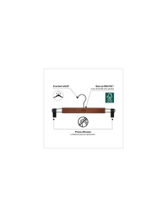 Set 2 Appendini in Legno Scuro con Fermagli 5Five
