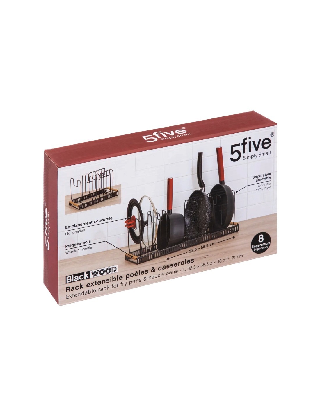 Portapadelle estensibile in ferro, dimensioni L. 58,5 x l. 21 x h. 18 cm, resistente e versatile