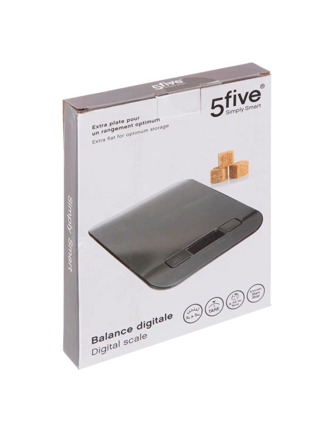 Bilancia digitale 5 kg in acciaio inox, L. 18 x l. 14 cm, precisa e compatta per cucina