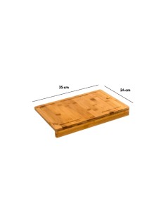 Tagliere in Bambù con Bordo, 35x24x4 cm, Tagliere Cucina Resistente e Naturale