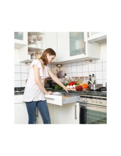Vassoio Portaposate 5 Scomparti in Bambù 34x25x4,2 cm, Organizzatore Posate Cucina, Vassoio Bambù Sostenibile