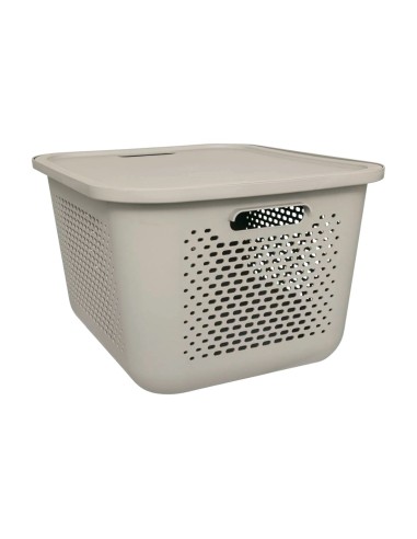 Cesto di copertura 5five 28L in lino color sabbia, dimensioni L. 38,2 x P. 32,7 x H. 22,8 cm, leggero, elegante, pratico