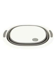 Bacinella a scomparsa da 8 litri con tappo di scarico, grigio e bianco, dimensioni L. 40 x l. 31,5 x h. 14,5 cm 2