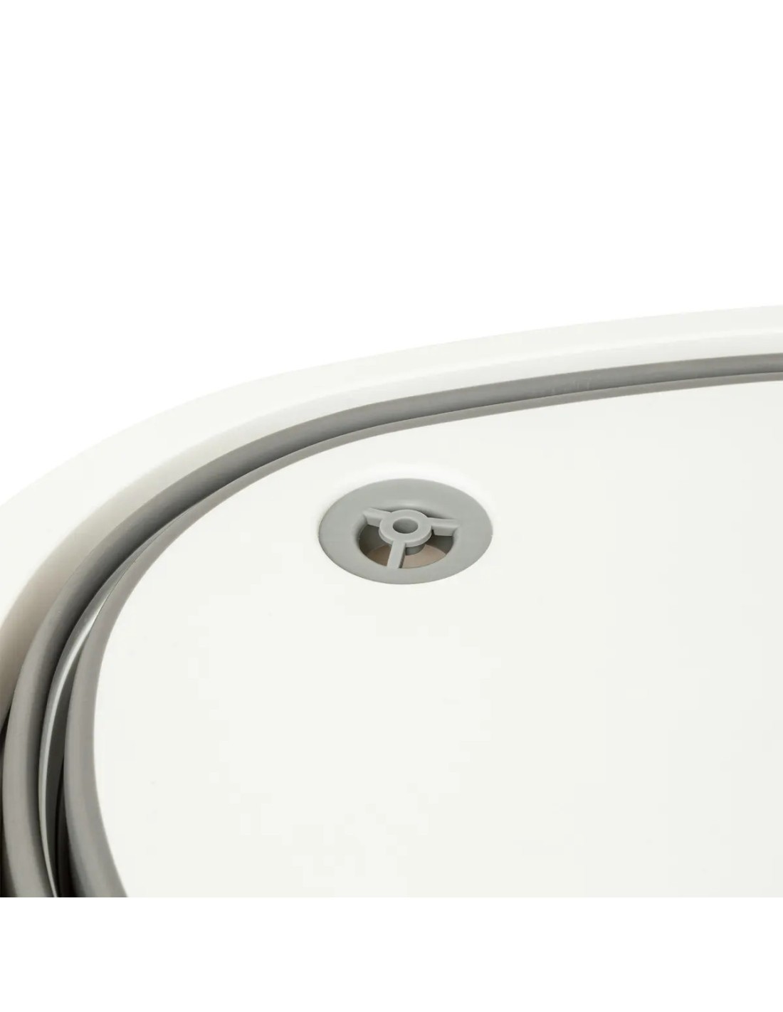 Bacinella a scomparsa da 8 litri con tappo di scarico, grigio e bianco, dimensioni L. 40 x l. 31,5 x h. 14,5 cm