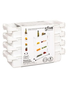 Carrello 4 Ripiani Bianco, Dimensioni 37,5x15x79 cm, con Ruote e Spazio Ottimizzato