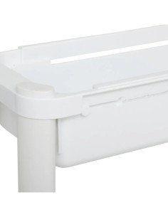Carrello 4 Ripiani Bianco, Dimensioni 37,5x15x79 cm, con Ruote e Spazio Ottimizzato