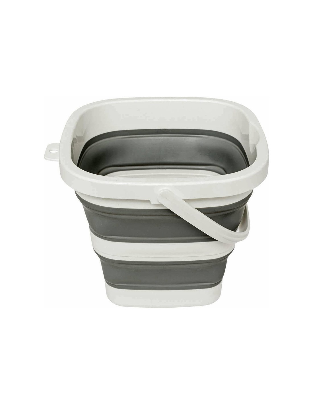 5five - Secchio retrattile 5L grigio/bianco, 25 x 20 x 26,2 cm, compatto e salvaspazio