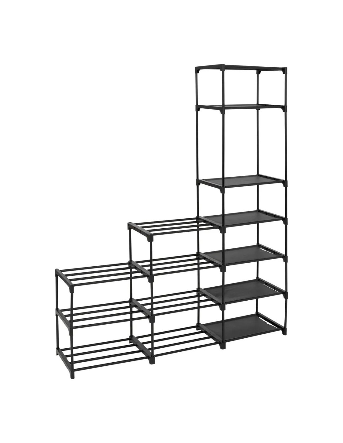 Scarpiera Modulare Nera 155x87x30 cm, Ampio Spazio di Archiviazione per Scarpe e Accessori