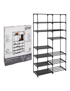 Scarpiera Modulare Nera 155x87x30 cm, Ampio Spazio di Archiviazione per Scarpe e Accessori