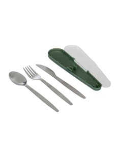 Set posate in acciaio con custodia, pratico ed elegante per pasti fuori casa e picnic