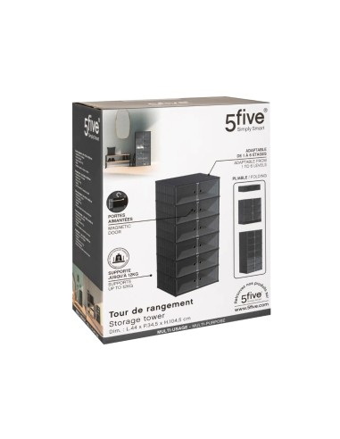 Armadietto Modulare Pieghevole, 6 Livelli, 46x36x19,75 cm – Organizzazione Salvaspazio