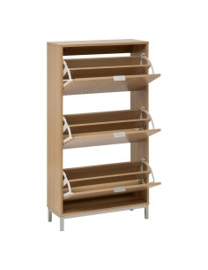 Scarpiera 3 Cassetti in Legno 63x24x131,5 cm, Pratica e Spaziosa per Organizzare le Scarpe 2