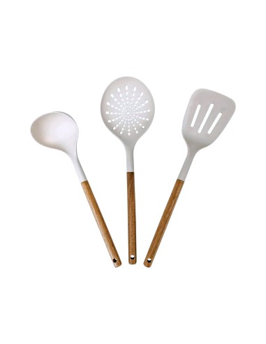 Set "Harmony" di 3 utensili da cucina in acacia, dimensioni L. x P. x A. cm, peso 0,060 Kg, utensili in legno, cucina ecologica