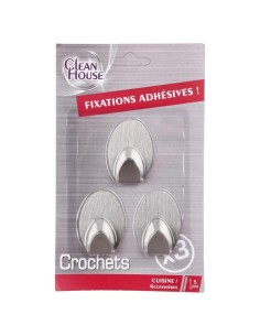 Set di 3 Ganci Inox, Ganci in Ferro per Parete, Organizzazione e Decorazione