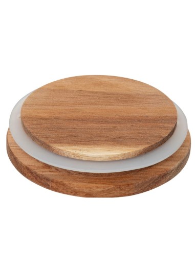 Espositore per spezie con 9 barattoli in acacia, dimensioni L.23 x P.24 x H.15 cm