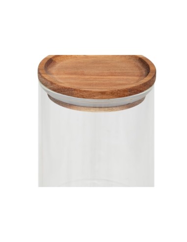 Espositore per spezie con 9 barattoli in acacia, dimensioni L.23 x P.24 x H.15 cm