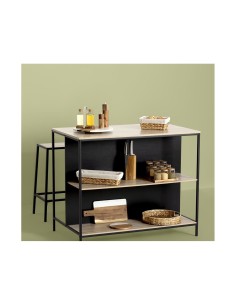 Espositore per spezie con 9 barattoli in acacia, dimensioni L.23 x P.24 x H.15 cm