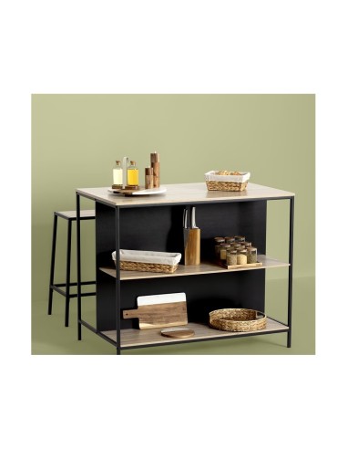 Espositore per spezie con 9 barattoli in acacia, dimensioni L.23 x P.24 x H.15 cm