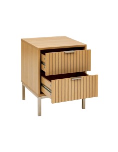 Comodino "Tasso" 2 cassetti, dimensioni L. 40 x P. 40 x H. 52,5 cm, peso 11,450 kg, design compatto, camera da letto, pratico