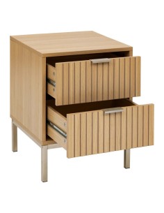 Comodino "Tasso" 2 cassetti, dimensioni L. 40 x P. 40 x H. 52,5 cm, peso 11,450 kg, design compatto, camera da letto, pratico 2
