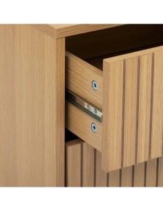 Comodino "Tasso" 2 cassetti, dimensioni L. 40 x P. 40 x H. 52,5 cm, peso 11,450 kg, design compatto, camera da letto, pratico