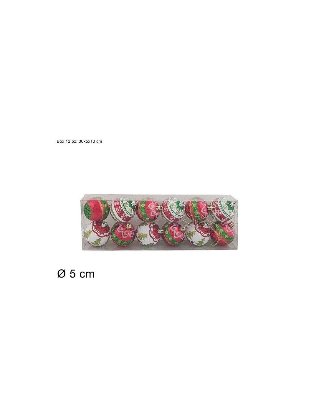 CONF 12 SFERE 270562 PLASTICA D5CM ASSORTITTO