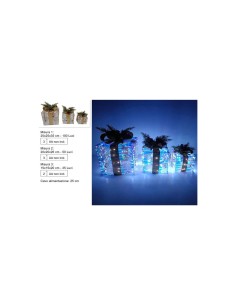 SET 3 PACCHI REGALO 288741 RAINBOW CON LUCI