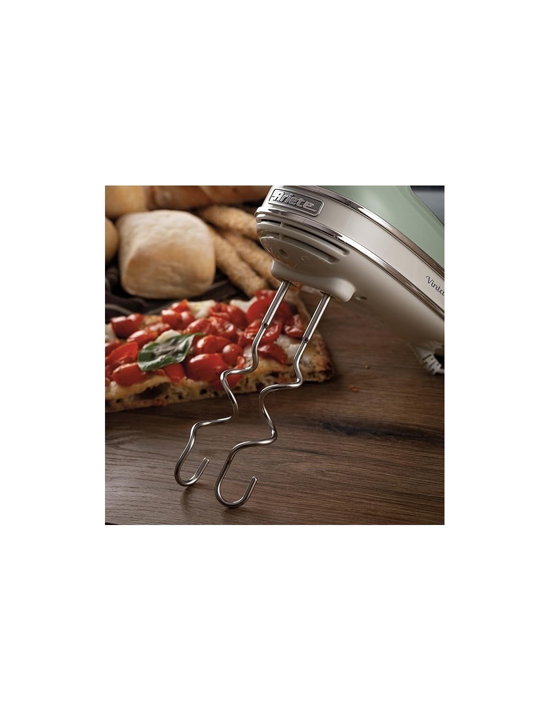 Ariete 1548 Sbattitore Vintage, 450W, 5 Velocità + Turbo, 2 Fruste Inox, Verde