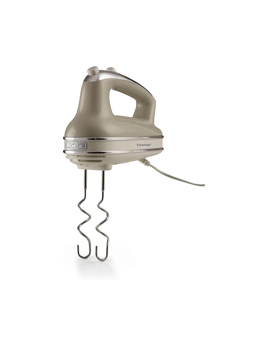 Ariete 1548 Sbattitore Vintage, 450W, 5 Velocità + Turbo, 2 Fruste Inox, Beige