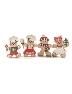 Omino Marzapane di Natale in legno 10x13 cm assortito, La magia di natale per tavoli, mensole e centrotavola