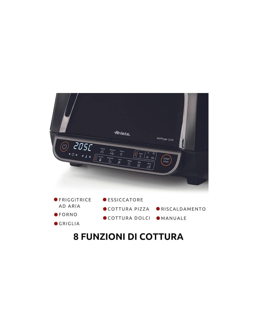 Friggitrice ad Aria Ariete 4635 8LT con Bistecchiera | TreG Ingrosso