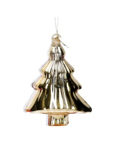 PENDENTE ALBERO VETRO ORO 8X10CM