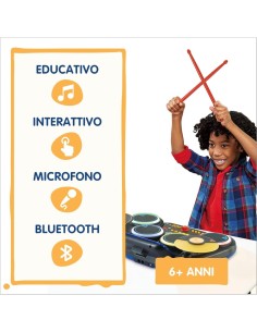 VTech Kidi DJ Drums - Batteria Elettronica Interattiva per Bambini 6+ Anni