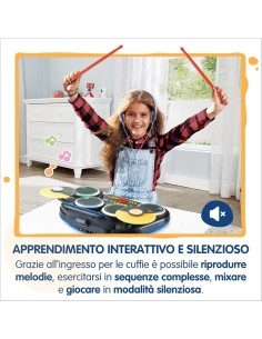 VTech Kidi DJ Drums - Batteria Elettronica Interattiva per Bambini 6+ Anni