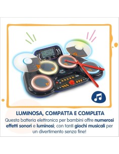 VTech Kidi DJ Drums - Batteria Elettronica Interattiva per Bambini 6+ Anni