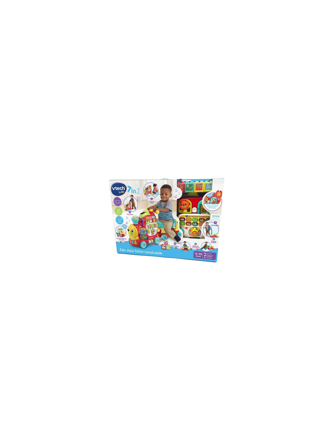 VTech Edo Maxi Treno Cavalcabile - Trenino Elettrico 7 in 1 Multiattività 12-36 Mesi