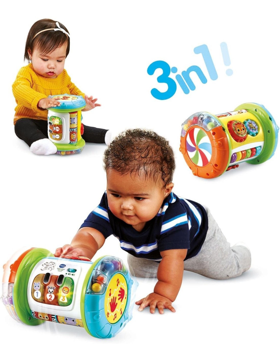 VTech Rullo Tam Tam 3 in 1 - Rullo Multiattività Interattivo 9-36 Mesi
