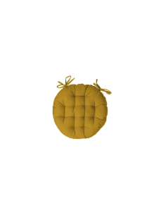 Cuscino per sedia rotondo 38 cm, colore giallo, comodo e vivace, imbottitura confortevol