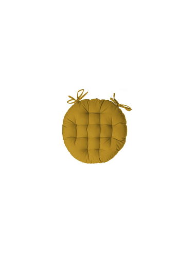 Cuscino per sedia rotondo 38 cm, colore giallo, comodo e vivace, imbottitura confortevol