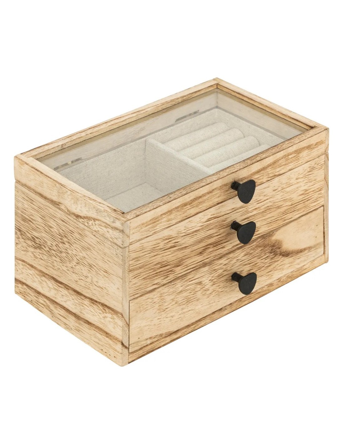 Portagioie Paulownia Beige 20x11x12 cm, Elegante e Pratico Organizer