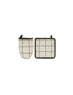 Set Guanto/Presina Helu Cotone Beige, guanto cucina cotone, presina beige, set cucina, accessori cucina cotone