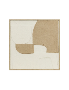 Decorazione parete Amari 70x70 cm, appendiabiti 3D beige, quadro MDF, design moderno, accessori decorativi