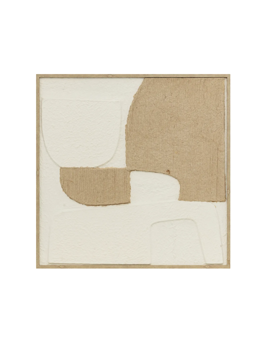 Decorazione parete Amari 70x70 cm, appendiabiti 3D beige, quadro MDF, design moderno, accessori decorativi