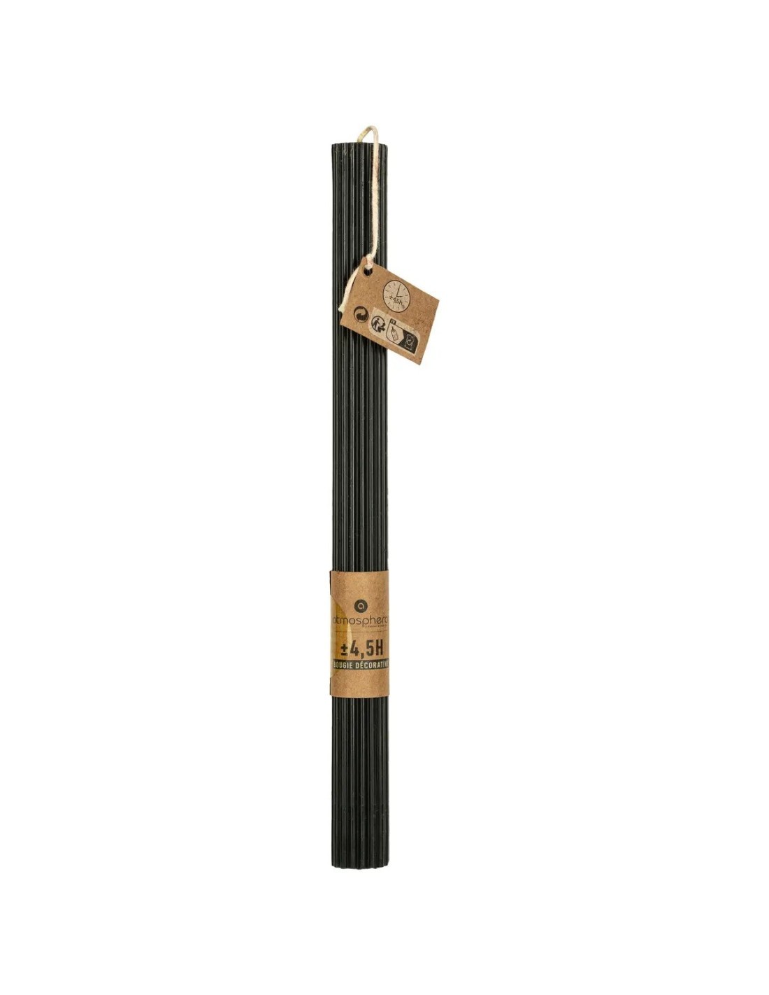 Candela Demi Nero H26cm, decorazione elegante, cera di qualità, candela alta nera, arredo moderno