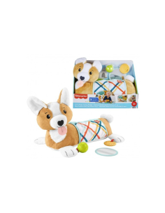 FISHER-PRICE, CUSCINO CORGI TUMMY TIME, 3 IN 1, SOSTIENE BAMBINO, SPECCHIETTO, SONAGLINO, SENZA BPA, HJW10