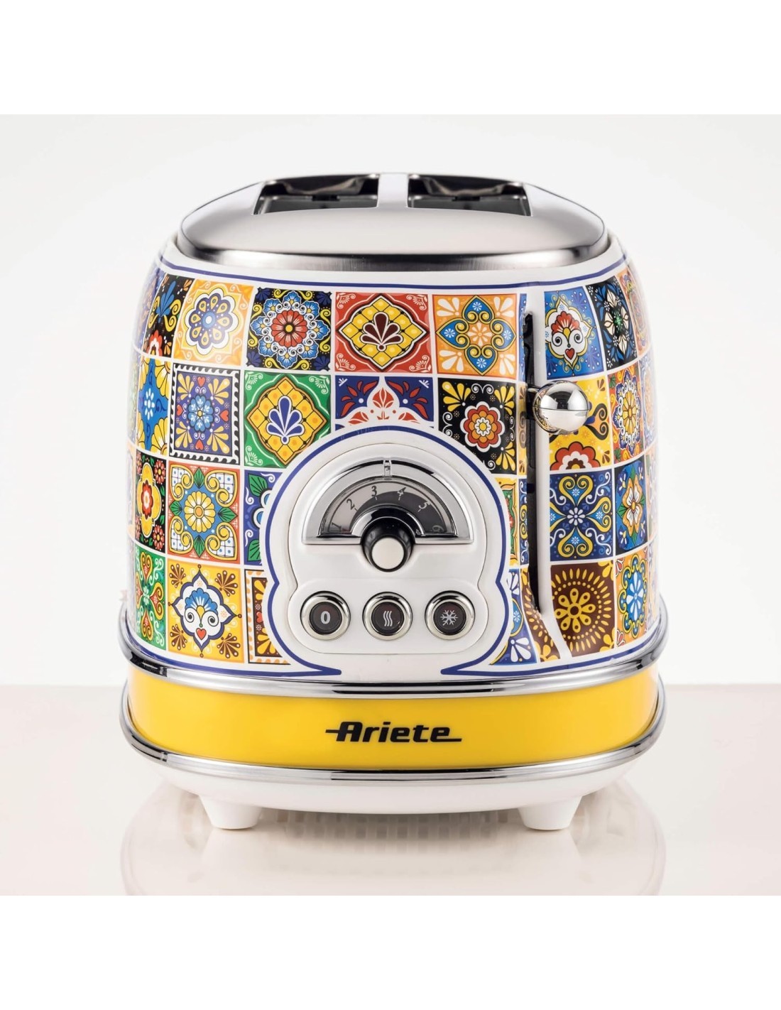 Ariete, Tostapane Positano, 810W, 2 fette, defrost, espulsione automatica, raccogli briciole, stile mediterraneo